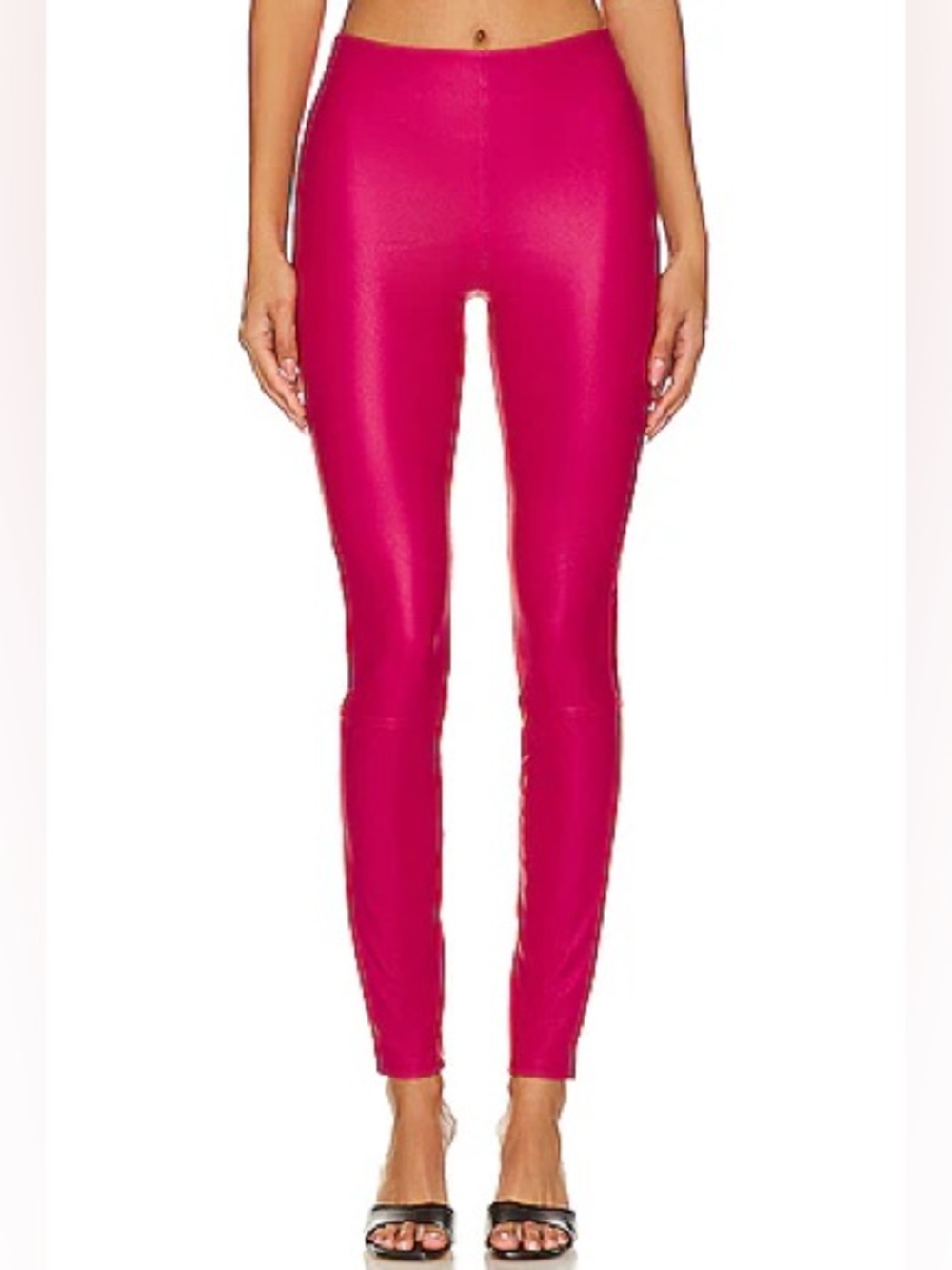 NWOT Good American Better Than Leather Pink Leggings